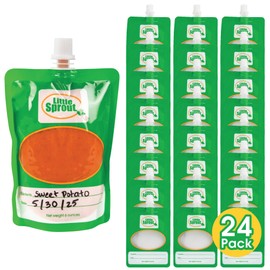 Disposable 6oz Baby Food Storage Pouch Containers, 24 Pk- Write What You Want Squeezable Pouches- Make Homemade Organic Food for Babies/Toddlers- Works with Most Filling Stations Including Infantino