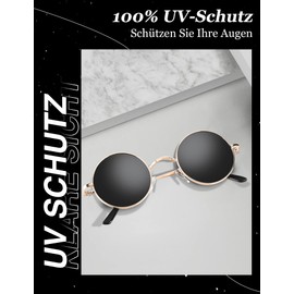 ANYLUV Sunglasses Men's Polarised Round Sunglasses Men Women Classic with UV Protection, 02 Gold/Grey