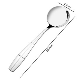 Callyne 12-Piece Stainless Steel Round Soup Spoons, Bouillon Soup Spoon