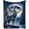 CaomeiWu Wolf Throw Blanket, 80" x 60" Flannel Cool Wolves