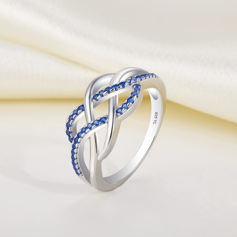 YL Celtic Knot Rings 925 Sterling Silver Twisted Knot Ring
