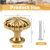 YBCCBY 12 Pack Gold Cabinet Knobs, Pumpkin-Shaped Brass Handle, 28mm