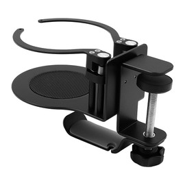 Tiardey 3-in-1 Desk Clamp Controller Stand Replaceable Cup Holder for PC Rotatable Headphone Hanger with Cable Organizer
