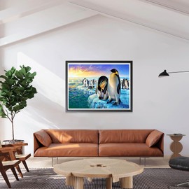 LOMSIOY DIY 5D Diamond Art Kits for Adults, Penguin Diamond Painting Kits for Beginner, Animal Diamond Art with Round Full Drill Rhinestone Crafts Gem Arts for Home Wall Decor 12x16 inch 11