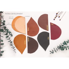 KEYAIIRA - Leather and Brass Drawer Handle - minimal furniture knobs modern kitchen handle pulls for cabinets farm house Scandinavian dresser hardware