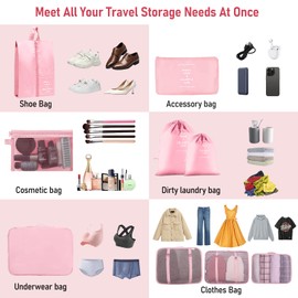 Packing Cubes for Travel - 10 Set Luggage Organizer Bags for Family, Mesh Breathable Travel Packing Cubes for Suitcases Durable Travel Essentials Bags Set