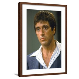 ART.COM Wall Photo SCARFACE, 1983 directed by BRIAN by PALMA Al Pacino (photo) on Brown Frame, 21" x 29"