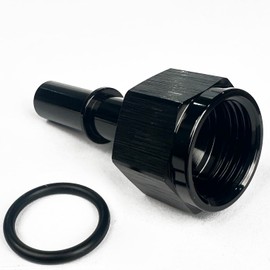 6AN Female to 3/8" SAE Quick Disconnect Push On EFI Fitting Fuel Rail Line Adapter Aluminum Black