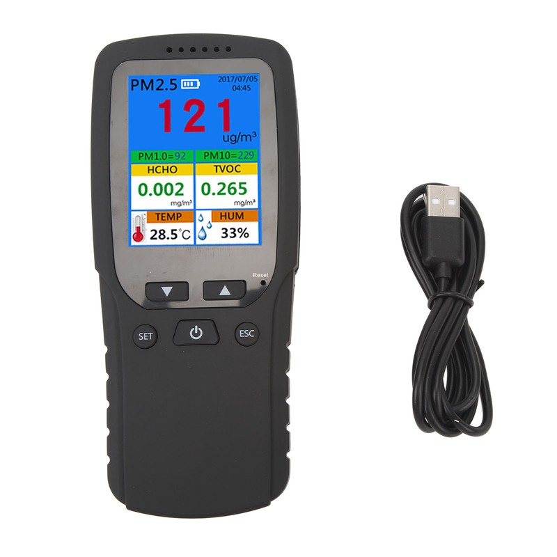 Air Quality Monitor 2.8inch LCD Screen PM2.5 1.0 10 HCHO