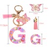 YPYMOD Butterfly Pendant Keychain with Initial G, Pink, Women's &