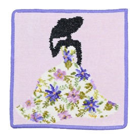 Faylor Handkerchief Hand Towel, Ladies, Miss Flower, Lilac, Violet, 9.8 x 9.8 inches (25 x 25 cm)