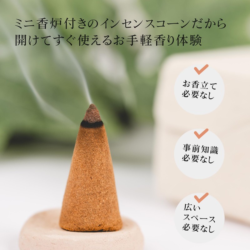 DANNY LIB Jasmine Incense Cone Incense Holder Set of 25