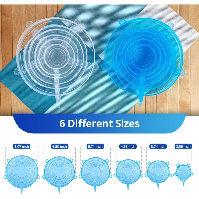 Silicone Stretch Lids, Zero Waste Reusable Silicon Container Lid Covers