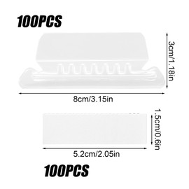 Tinoaly 100pcs Hanging File Folder Tabs, Clear Plastic Suspension File Index Tabs Labels with Blank Paper Inserts for Office School Home Document Organization & Quick Identification