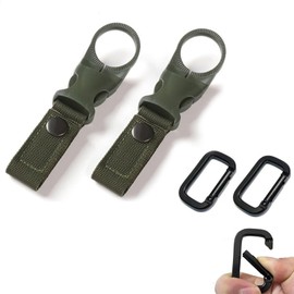 2 Pcs Plastic Bottle Holder with Carabiner, Pet Bottle Hooks, Mountain Climbing, Camping, Hiking, Outdoors, Hydration, Lightweight, Portable, Convenient to Use, Removable, Backpack, Belt Compatible