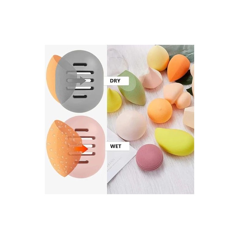 Caja de almacenamiento esponjas belleza silicona Fácil limpiar Portátil Diseño