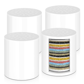 JESWO 4PCS Cartucho de Filtro de Ducha Universal de 25 Etapas | Filtro de Agua para Regadera para Eliminar el Cloro, Reduce el Agua Dura, Amplia Compa