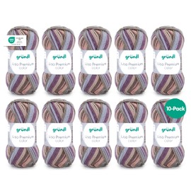 Gründl Wool Lisa Premium Colour - Yarn for Knitting with Colour Gradient - Knitting Yarn - Crochet Yarn - Soft and Skin Friendly - 100% Polyacrylic 10 Balls 50 g / 133 m - Needle Size 3.5-4.5 - Beige