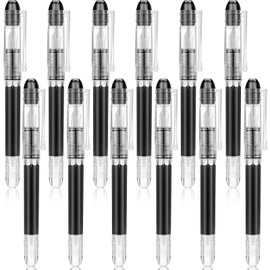 12 Pieces Disposable Fountain Pens, Quick-Drying Ink Pen, Smooth-Writing Multicolor Art Supplies for Sketching, Journaling, Calligraphy and Doodling (Mixed Colors)