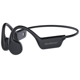 GenXenon Wireless Bone Conduction Headphones，Bluetooth 5.3 Open Ear Technology, Waterproof IPX8, Built-in Mic & 32G MP3. Ideal for Running and Swimming (Black4)