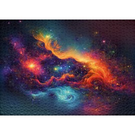 Ulmer Puzzleschmiede - Space Puzzle "Stardust" - Effective 1000 Pieces Puzzle with Star Galaxy Motif - Puzzle Quality Made in Germany - Universe, Cosmos, Fantastic Worlds