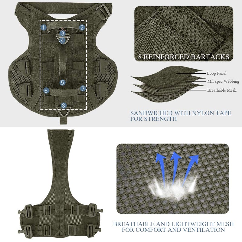 PETAC GEAR Tactical Dog Harness No Pull for Large Working