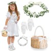 Riceshoot 4 Pack Flower Girl Baskets Set Flower Girl Jewelry