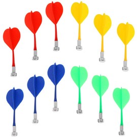 POFET Pack of 12 Magnetic Arrows Safety Replacement Arrows Indoor Game Target Accessories 4 Colours Mix
