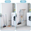 White Broom Holder Wall Mount - Heavy Duty Wood Mop