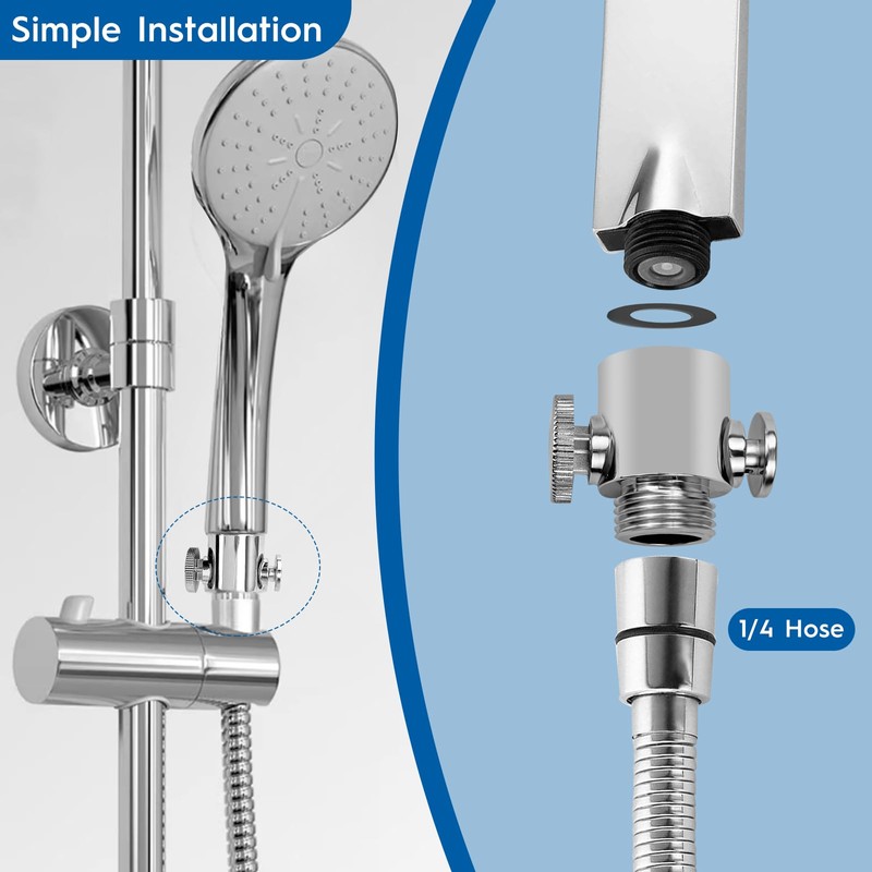 2pcs G1/2 Head Shut-Off Valve, Water Flow Control Valve, Shower