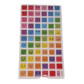 Fat-catz-copy-catz Kids Children's Puffy 3D Emoji Happy Face Square Tiles Stickers for Scrap Books Reward Stickers Reuseable