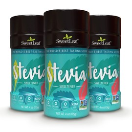 SweetLeaf Stevia Powder Shaker Jar - Zero Calorie Sweetener with Stevia Leaf Extract, No Artificial Sweetener Additives, Sugar Free, Keto Friendly, Non GMO, Gluten Free - 4 Oz (Pack of 3)