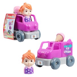 CoComelon, 4-Piece Vehicle with Figure, Building Block Construction, Yoyo Ice Cream Truck, Toy for Children from 18 Months, GIOCHI PREZIOSI, CCM134