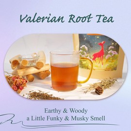 WT WEETEE Valerian Root Tea Loose Leaf 8oz, Made with Pure Cut & Sifted Valerian Root For DIY, Naturally Caffeine-free Herbal Tea
