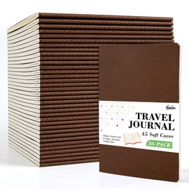 36 Pack Soft Cover Journal Bulk, Feela Lined Blank Travel Journal for Women Men Writing, Notebooks College Ruled for Work, Note Taking Notebook School Business Supplies, 8.2” x 5.5”, A5, Brown
