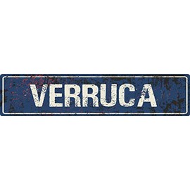 ANY AND ALL GRAPHICS VERRUCA 4"x18" Blue Grunge Style Rustic Vintage Look Novelty Aluminum Street Sign