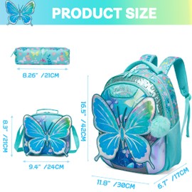 Meetbelify Backpacks for Girls School Bag Cute Girls Backpacks Ages 8-10 with Lunch Box Kids Bookbag Set Travel Backpack for Elementary Students Backpack to School Supplies