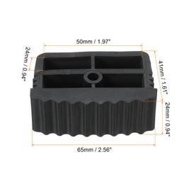 PATIKIL Ladder Feet, 2Pcs Non Slip Extension Ladder Foot Rubber Pads Cover Security Bumpers Replacement for Ladder Protection, Black