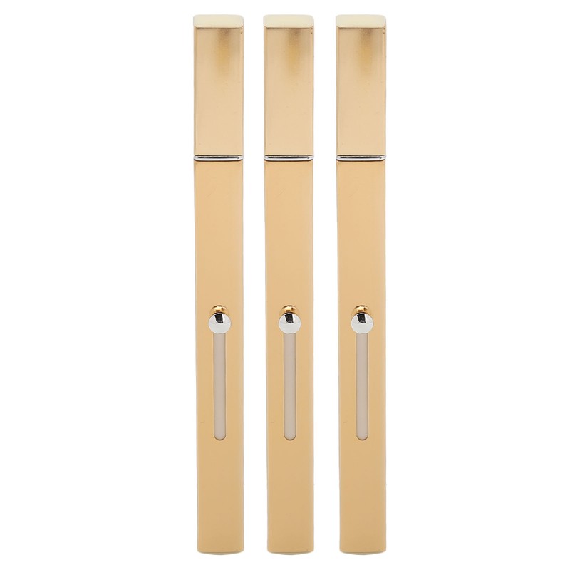 3pcs Gold Retractable Lip Brush Portable Soft Hair Double Ended