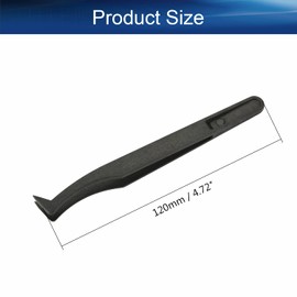 Auniwaig 5pcs Precision Plastic Tweezers, Curved Tip Anti-Static Tweezers for Jewelry Craft DIY Beauty Electronics Repair Tool, (4.7 Inch, Black06)