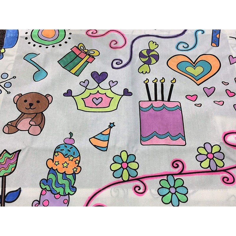 Birthday/Celebration Design – XL Rectangle Tablecloth 60”X102” - Interactive Coloring