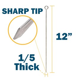 Blue Donuts - Juego de 24 pinchos Kabob para asar a la parrilla de 12 pulgadas, accesorios para parrilla de barbacoa, acero inoxidable