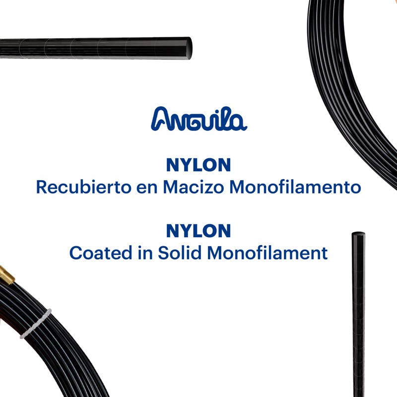 Anguila - Nylon-Einzelfaser-Kabeleinziehhilfe, 20 m, Durchmesser 4 mm, wechselbare Endstücke,
