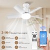 NIORSUN Socket Ceiling Fans with Lights and Remote,3 CCT 3000K-6000K,