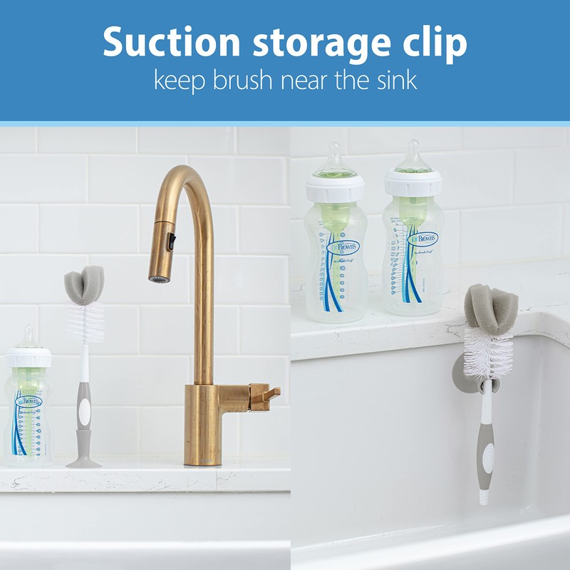 Dr. Brown's Reusable Sponge Baby Bottle Cleaning Brush with Suction