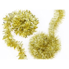 Toyland® 6.6ft (2m) Fine Gold Tinsel Garland - Traditional Christmas Tree Decorations