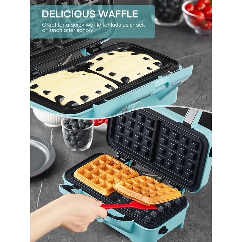 FOHERE Waffle Maker 3 in 1 Sandwich Maker 1200W Panini