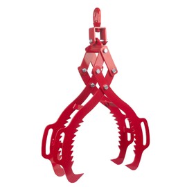 Bazayona 28in Log Lifting Tongs - 4 Claw Log Grapple Heavy Duty Steel Swivel Dragging Tong, 28inch