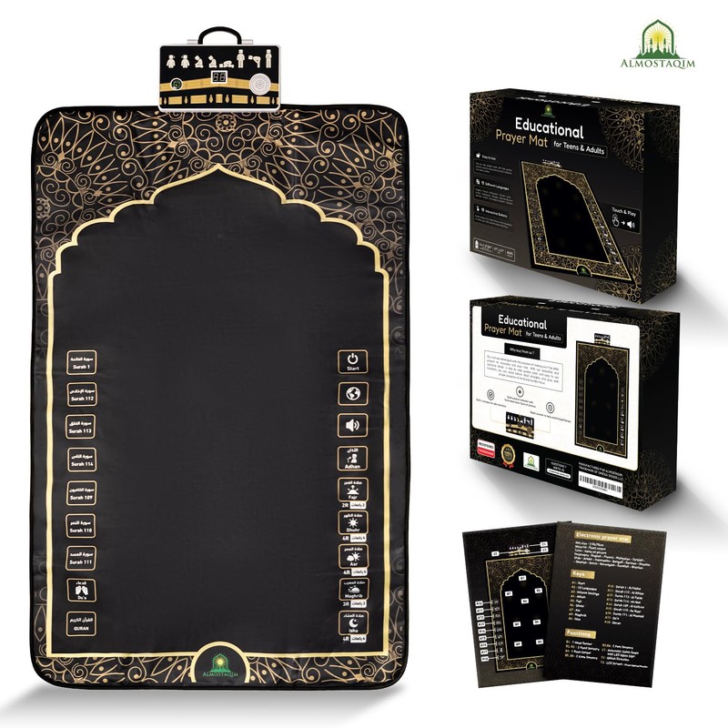 ALMOSTAQIM Educational Prayer Mat for Teens and Adults - Interactive