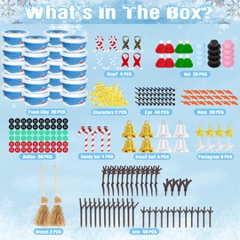 20 Pack Snowman Kit, DIY Christmas Craft for Kids Gifts, Build a Snowman Kit Indoors Decorations, Creative Air Dry Clay Modeling Crafts Kit for School Winter Party Activities, Christmas Perfect Kids